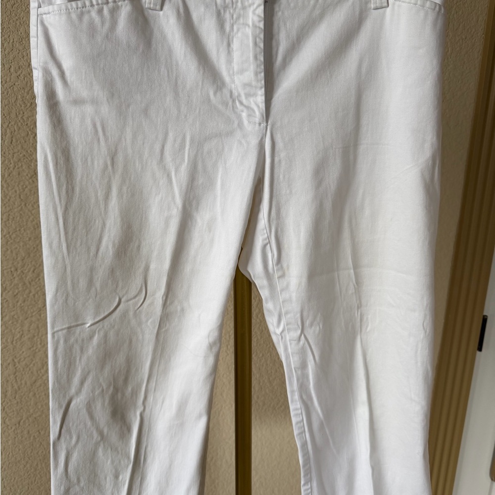 Karen Kane White Cropped Straight-Leg Pants